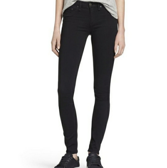Rag & Bone | The Plush Legging Jean in Black - Picture 5 of 14